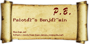 Palotás Benjámin névjegykártya